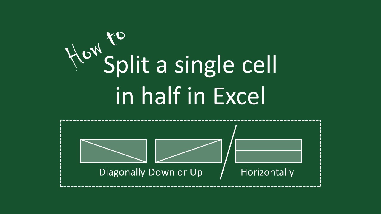 how to split a cell in half in excel